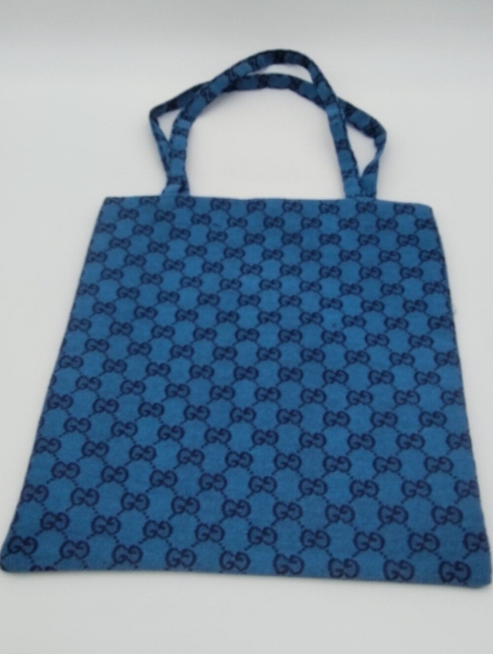 NEW Gucci Blue GG Monogram Messenger Snap Closure Tote Promotional Collectible - Picture 2 of 6